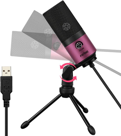 FIFINE USB Podcast Condenser Microphone Recording On Laptop, No Need Sound Card Interface and Phantom Power-K669
