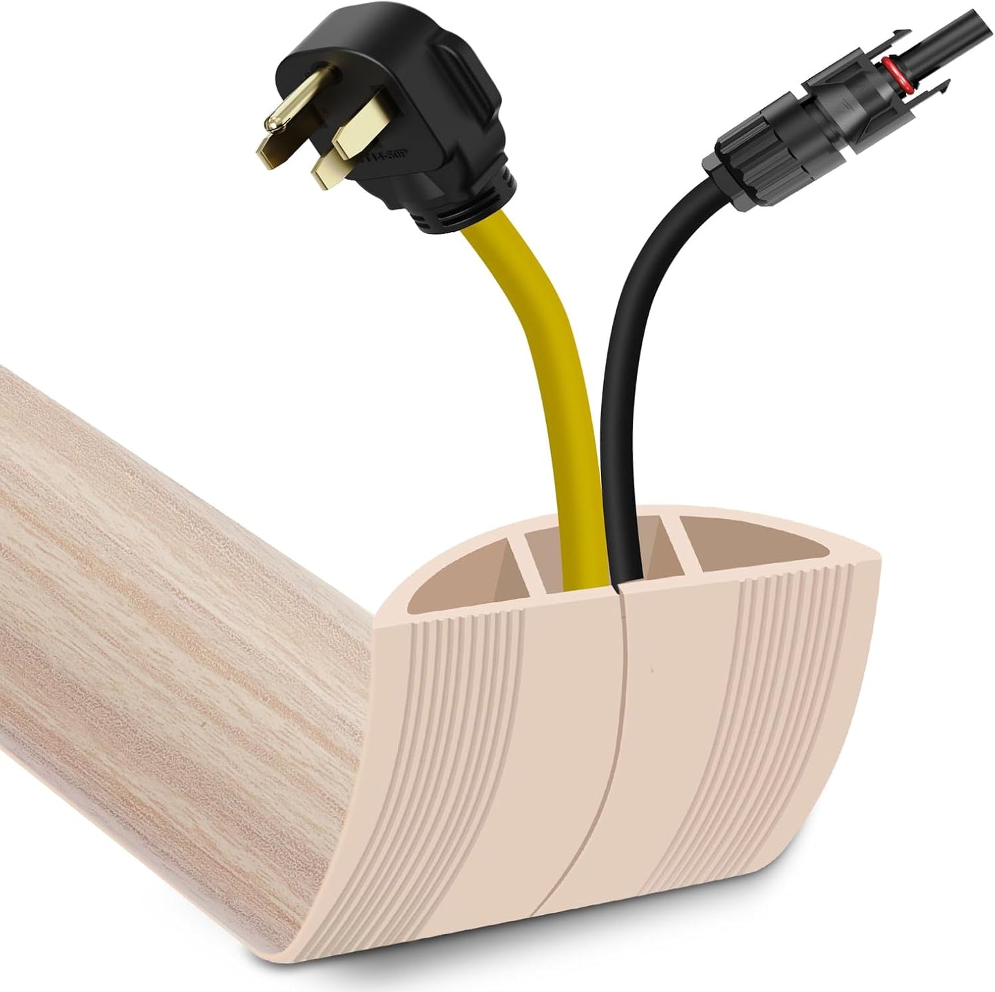 Floor Cord Cover 10FT Cord Covers for Wires on Floor Protect Wires & Prevent Trip Hazards, Easy to Cut for Home, Office, School, Concerts, Cavity W0.6in x H0.32in