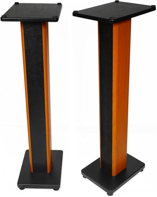 Rockville Pair RHTSC 36-Inch Bookshelf Speaker Stands, Surround Sound, 60 lbs Capacity, Wood Construction, Isolation Pads, Spikes, Sand-Fillable, for Home Theater and Studio Audio