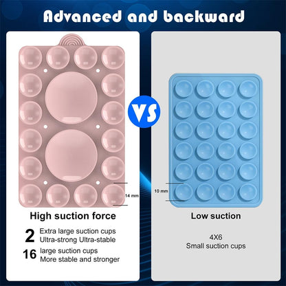 Silicone Suction Phone Holder Mount,Silicon Adhesive Phone Accessory for iPhone and Android, Hands-Free Mirror Shower Phone Holder,TikTok Videos and Selfies (Light Pink 2Pack, Double Sided)