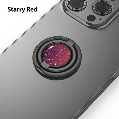 Phone Grip, Phone Ring Holder Finger Kickstand, Foldable & Adjustable Double Metal Cell Phone Rings Gripper Stand for iPhone Samsung &Other Phones - Sparkle Red