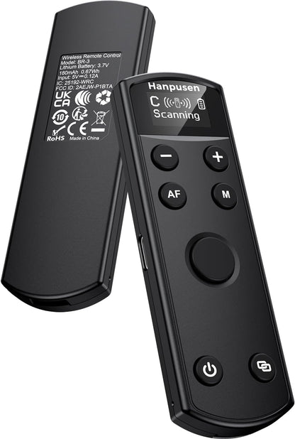 for Canon Camera Remote Control, Hanpusen Rechargeable Wireless Shutter Release with OLED Screen for R50/G7X Mark III/R8/R5/R/RP/R50 V/R10/R5 Mark II/M50/M200/6D Mark II/M6 Mark II, Replace BR-E1