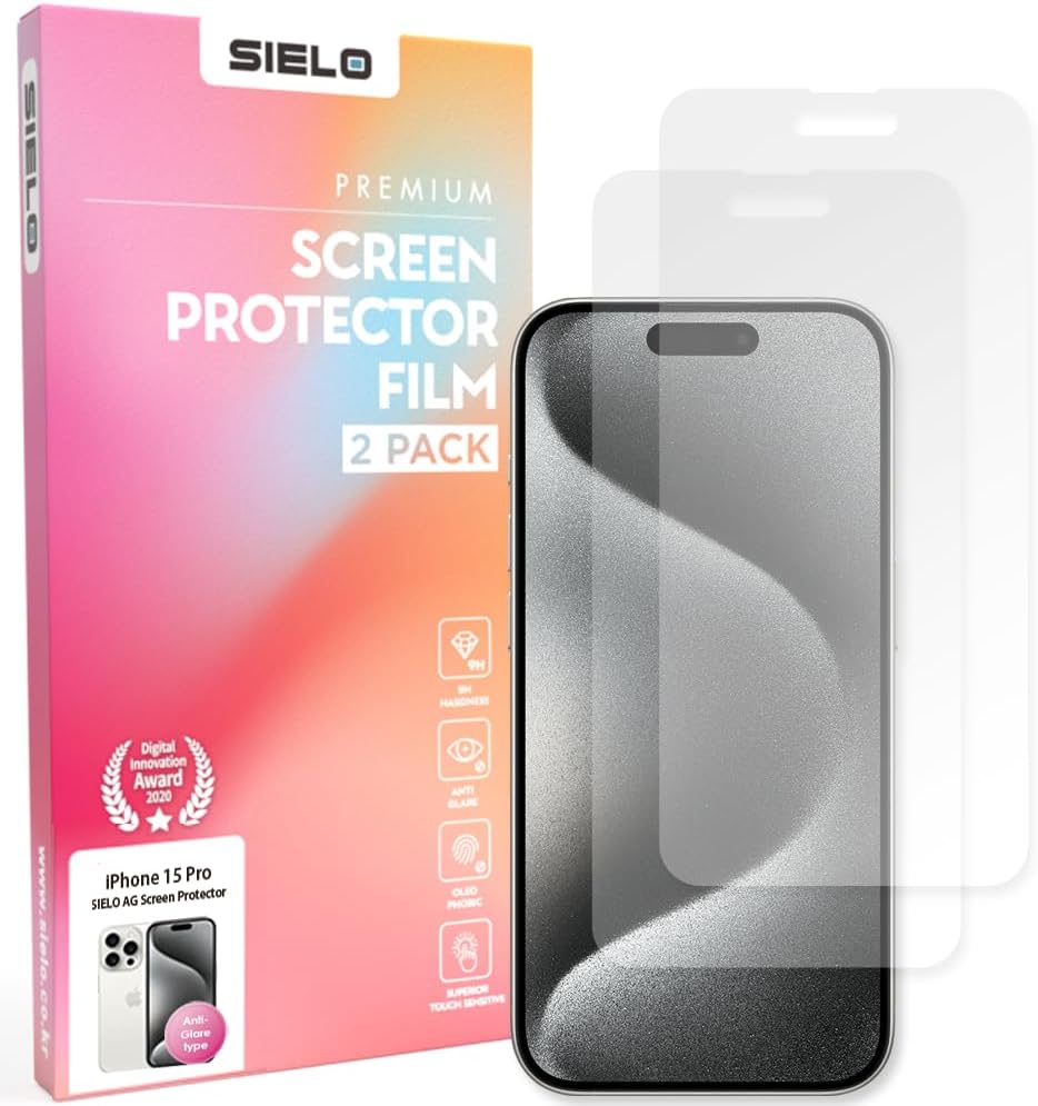 SIELO 2 Pack Matte Screen Protector, 9H Hardness Shatterproof & paper-feel PET Film, Anti-Glare & Anti-Fingerprint Case Friendly Screen Protector Film.