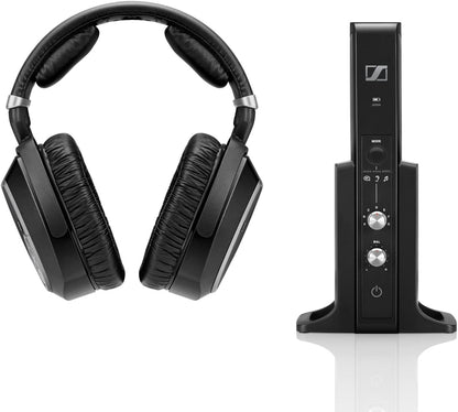 Sennheiser Consumer Audio RS 195 RF Wireless Headphone Systems for TV Listening with Selectable Hearing Boost Preset,Black