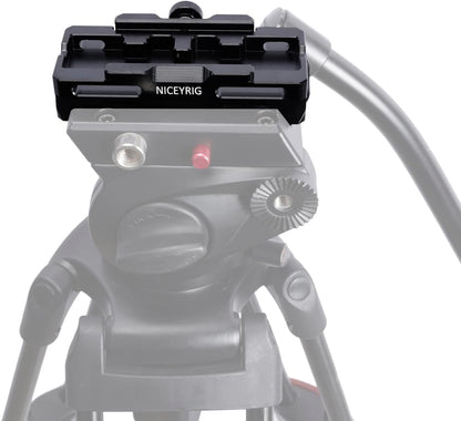NICEYRIG Extended Quick Release Plate for Manfrotto-Style to Quick Release Clamp for Arca-Swiss, Tripod to Gimbal Adapter Applicable for DJI RS 4/4 Pro/3/3 Pro/2/RSC2, Ronin S - 563