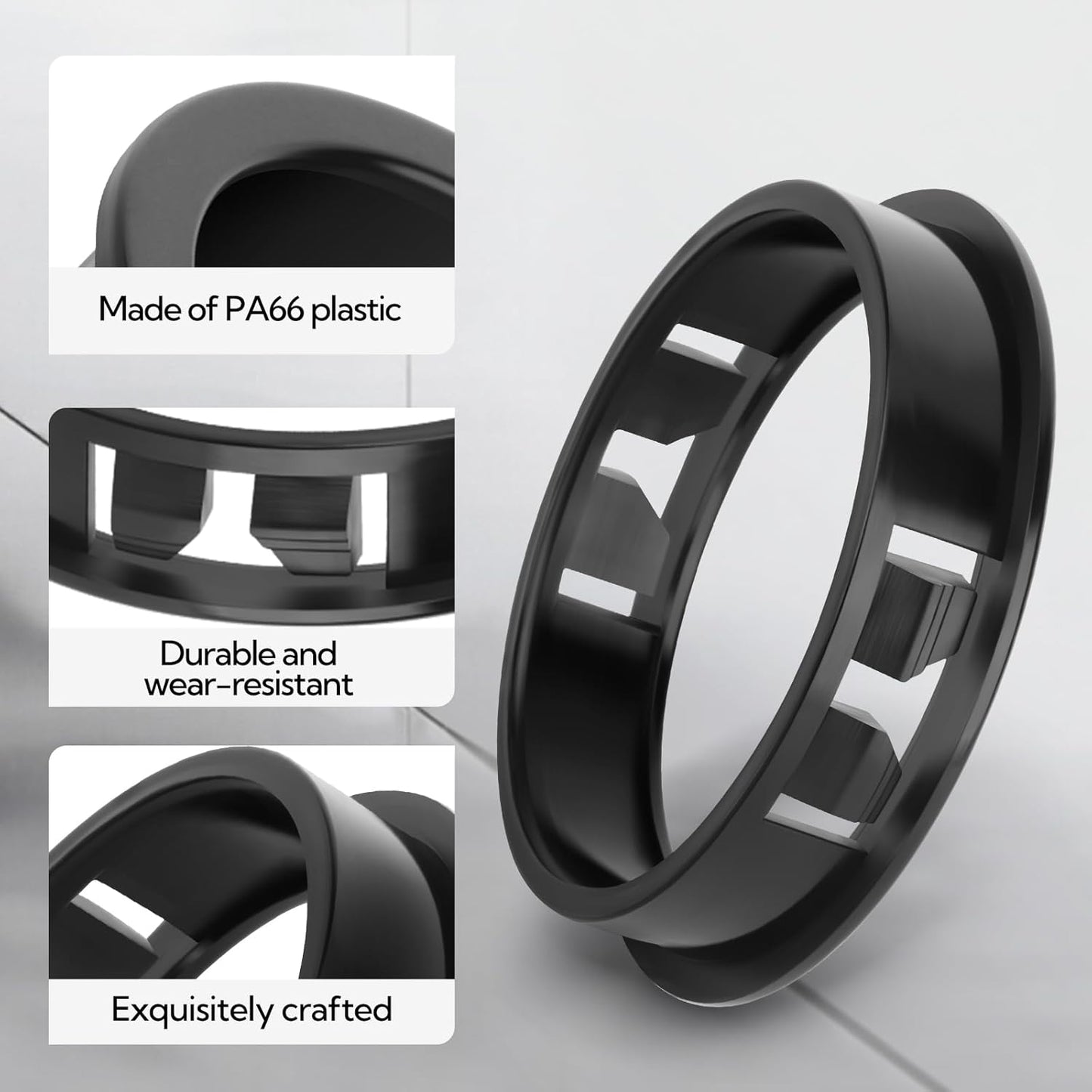 100PCS 1" Black Cable Snap Bushing Grommet, Snap in Cord Bushing Protect Cables