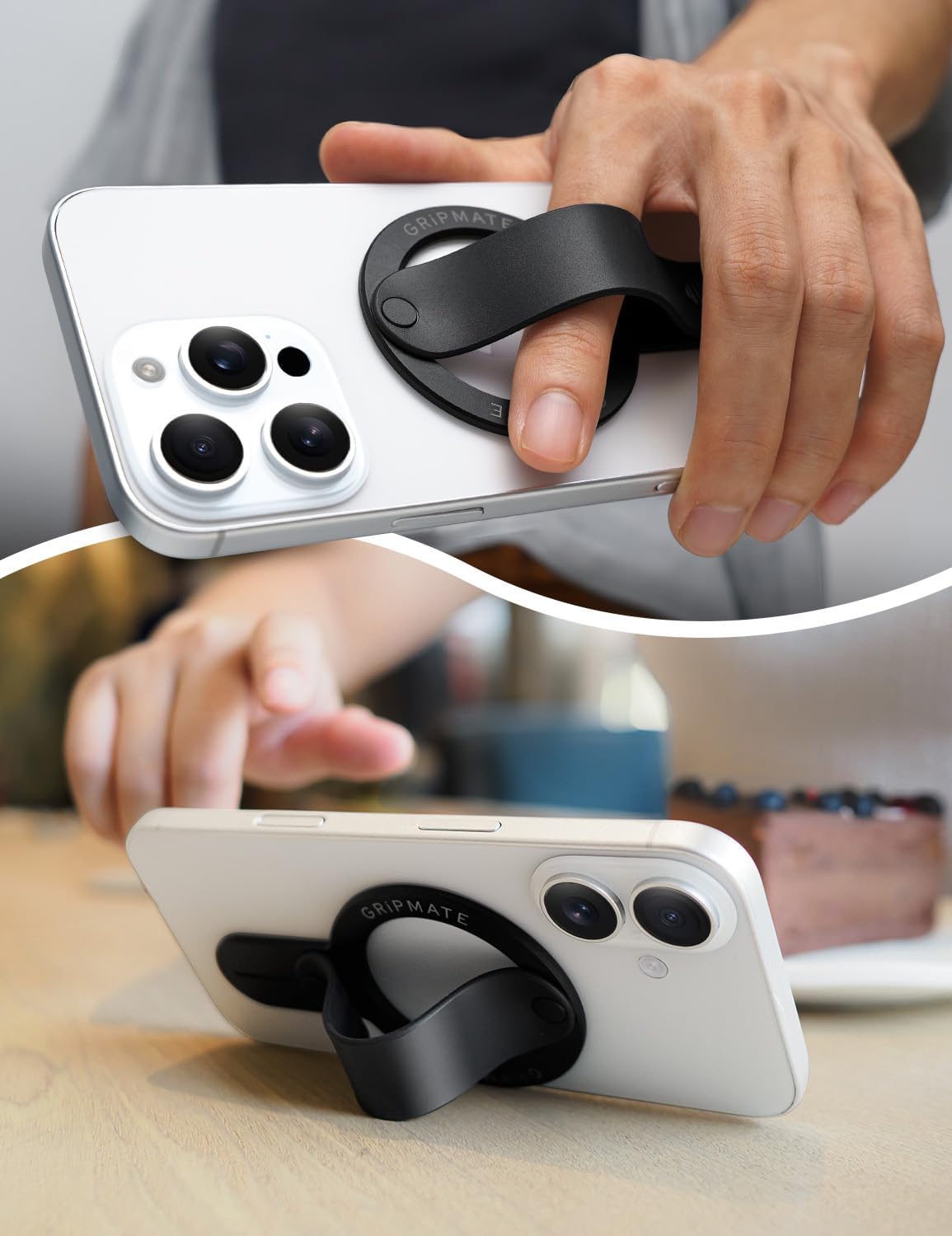 MagSafe Phone Grip for iPhone - Magnetic Phone Ring Holder Detachable for iPhone 16 - Comfortable Finger Phone Ring Grip for Apple 15/14/13/12,Black