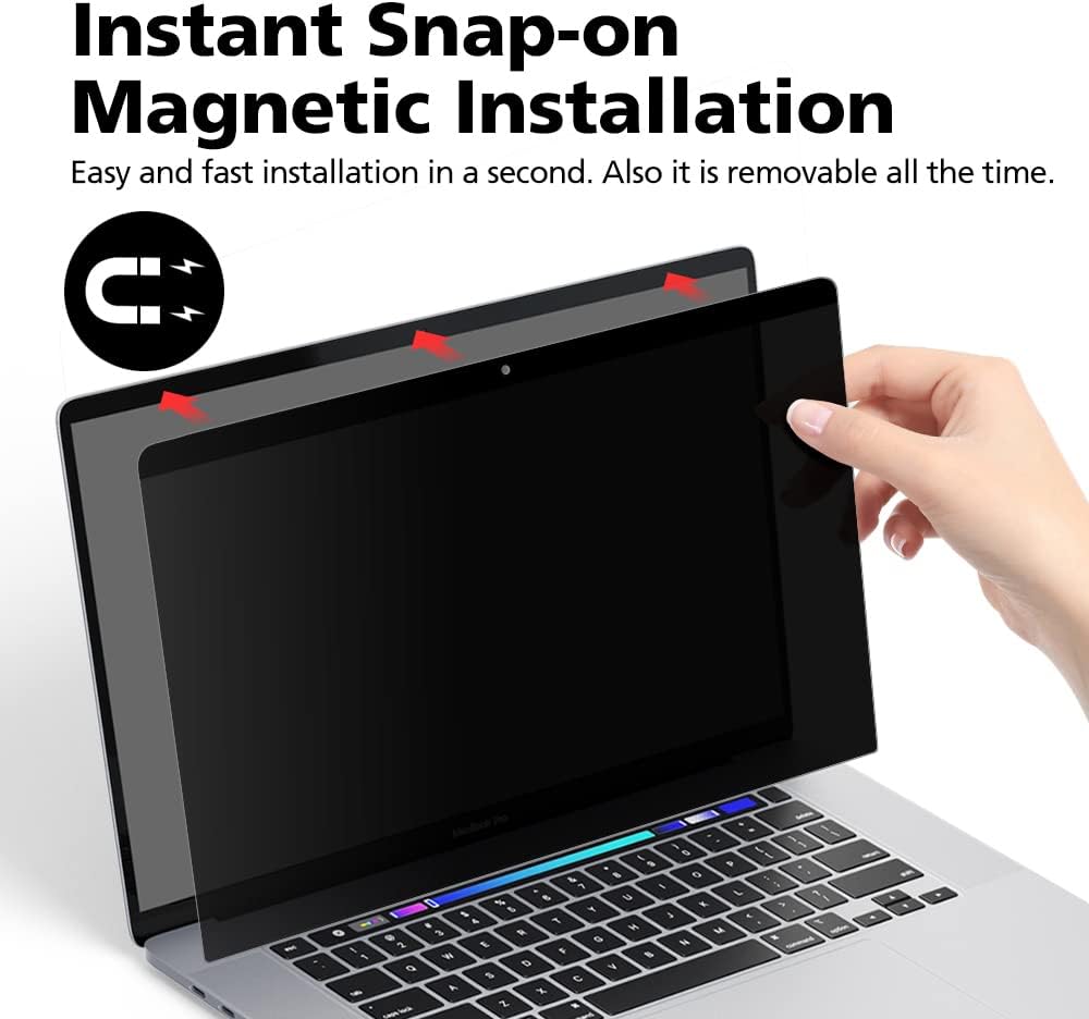 Magnetic Privacy Screen Protector for MacBook Pro 13.3 Inch (2017-2022 M1, M2), Removable Anti Glare Anti Blue Light Anti Spy Screen Filter