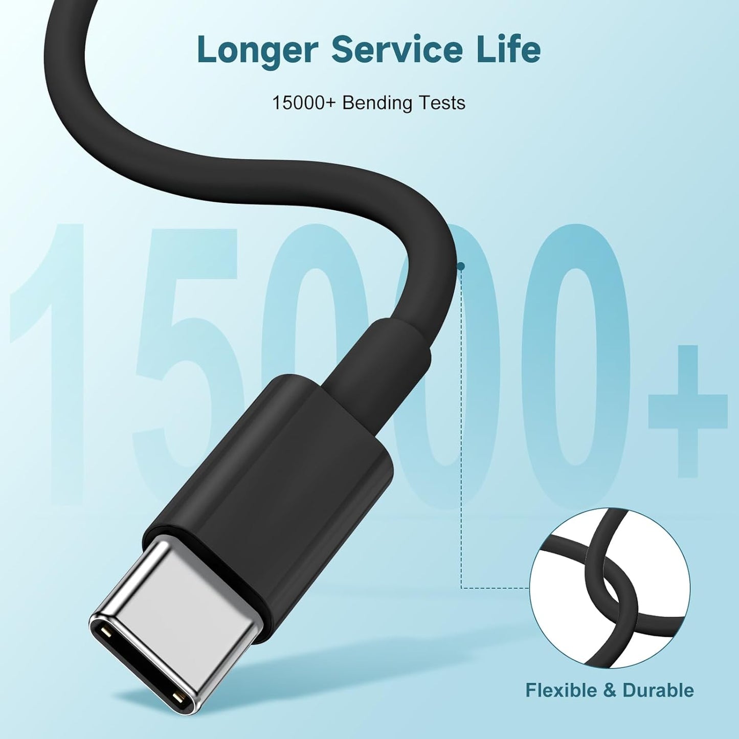 60W USB C to C Cable [3Pack] iPhone 15 Fast Charging Cable,3ft Short USB-C to USBC Power Cord for iPhone 16/15 Pro Plus Pro Max, MacBook Pro Air/IPad/iPad Pro 12.9/11,AirPods 4(Black)