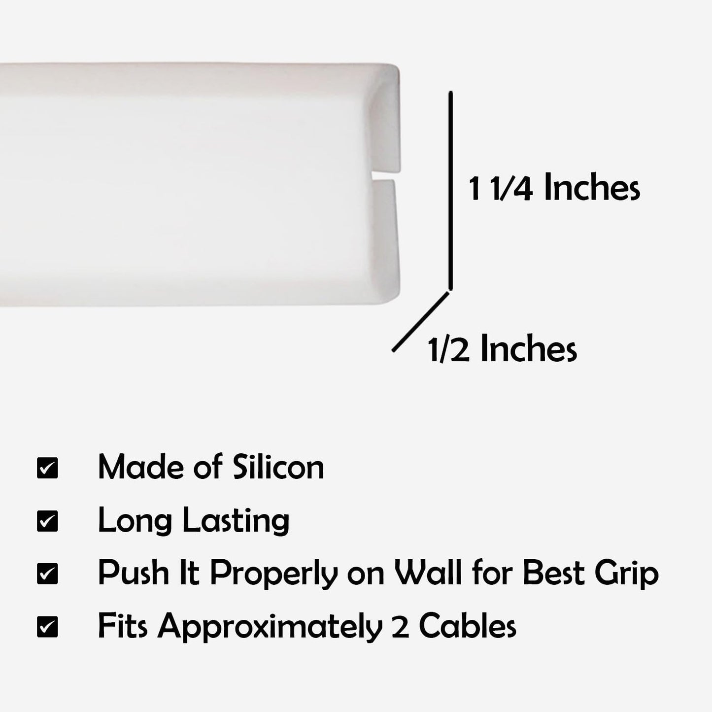 Rubber Bond TV Cord Hider Cable Protector - Strong Self Adhesive Wall Cord Cover Cable Hider - Low Profile Cable Management Wall Cord Concealer Cable Raceway (White, 6 Feet)