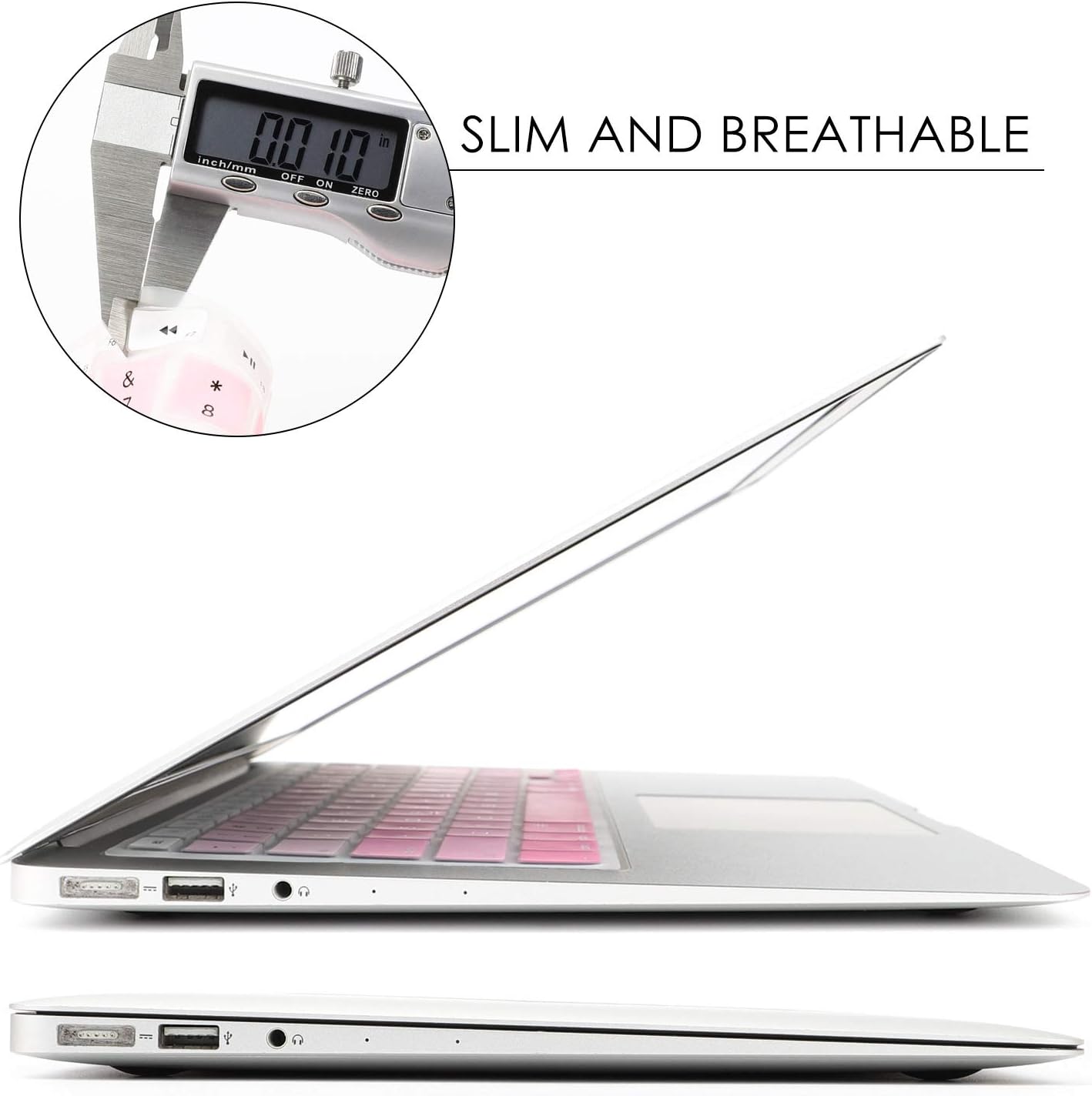 Allinside Pink Ombre Keyboard Cover Skin for MacBook Pro 13" 15" 17" (2015 or Older Version), MacBook Air 13" A1369/A1466, Older iMac Wireless Keyboard MC184LL/B