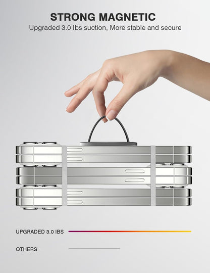 Lite 2 Magnetic Phone Grip, [Elastic Finger Strap] Phone Loop Holder, Compatible with Magsafe Series iPhone 16 15 14 13 12 Pro max, Black