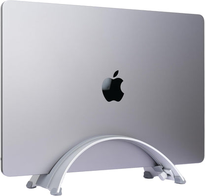 Adjustable Vertical Laptop Stand - 6061 Aluminum, CNC Precision, Anodized Finish, Fits All Laptops Including 17-inch, Ventilated Design, Anti-Slip Silicone Pads, ARC Shaped Stands