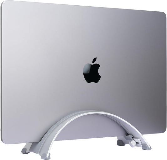 Adjustable Vertical Laptop Stand - 6061 Aluminum, CNC Precision, Anodized Finish, Fits All Laptops Including 17-inch, Ventilated Design, Anti-Slip Silicone Pads, ARC Shaped Stands