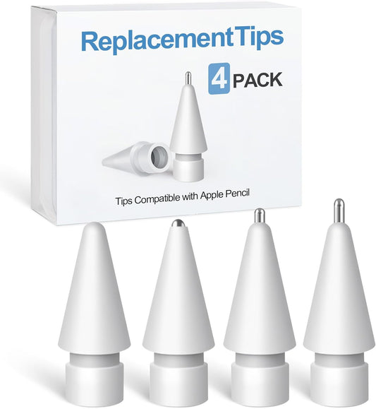 Replacement Tips for Apple Pencil Accessories - 4 Pack Mix Replacement Pencil Tips for Apple Pencil 2nd/ 1st Gen/USB-C/Pencil Pro