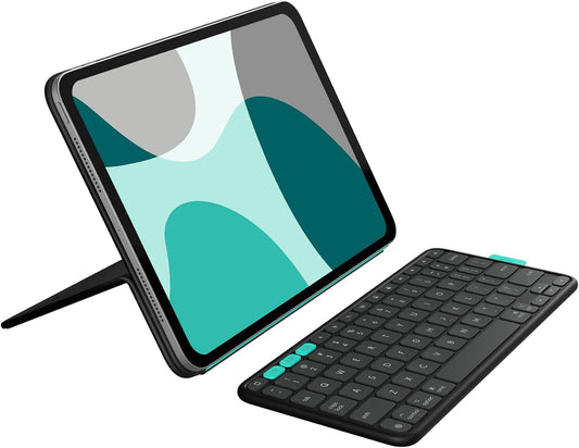 Logitech Flip Folio, Keyboard Case for iPad Pro 11-inch (M4) & iPad Air 11-inch (M2 & M3)(5th Gen - 2024) - Protective & Stowable Bluetooth Keyboard Case, Multi-Device - Midnight Black