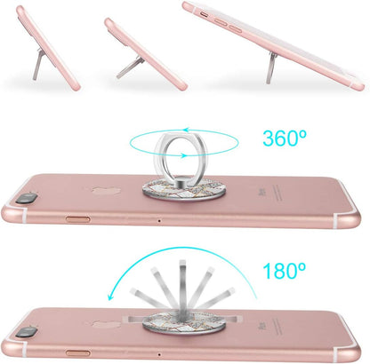 Bonoma Phone Ring Grip, 3 Pack Geometric Marble 360 Degree Rotation 180 Degree Flip Finger Ring Stand Holder Compatible with Smartphones and Tablets