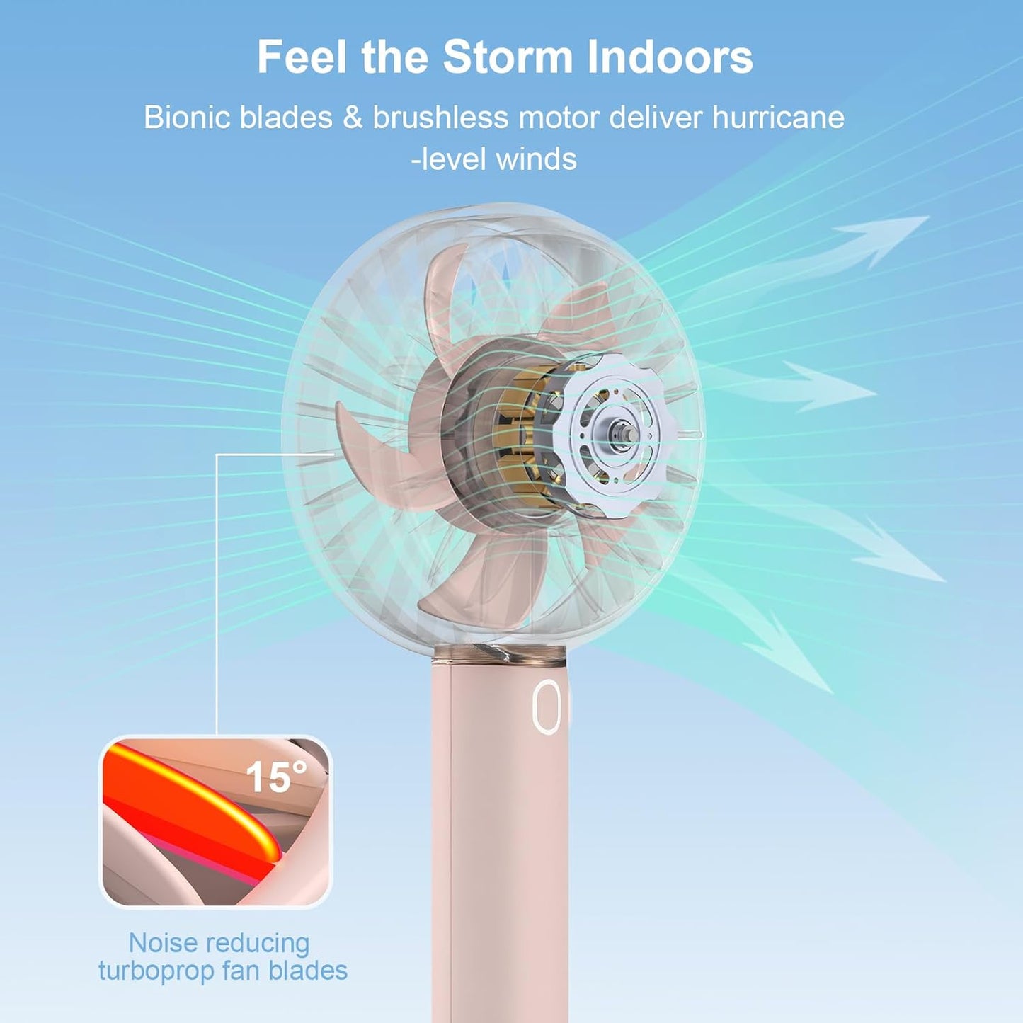 Portable Handheld Fan, USB Personal Fan Rechargeable Battery Operated 10H Working Cooling Time Mini Small Design with Base for Desktop/Travel/Outdoor/Vacation/Concerts/Lash Makeup-Pink