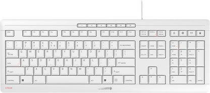 Cherry Stream Keyboard - Wired USB Keyboard - SX Scissors Mechanism - GS Approval - QWERTY – White