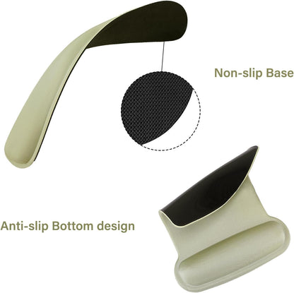 MOSISO Wrist Rest Support for Mouse Pad & Keyboard Set, Ergonomic Mousepad Non-Slip Base Home/Office Pain Relief & Easy Typing Cushion with Neoprene Cloth & Raised Memory Foam, Olive Green