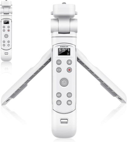 AODELAN for Sony Camera Tripod with Rechargeable Wireless Shutter Release,Shooting Grip Remote Control Handle for ZV-E10,ZV-1F,ZV-1,A7C,A7III,A7R IV,A6100,A6400,A6700,FX30,A9 II,DSC-RX0 II(White)