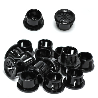 50 Pcs Cable Grommet, Snap Bushing 1/2" (13 mm) Mounting Diameter, Flexible Petal-Shaped Buckle Round Nylon Desk Grommet for Wires Through Countertop Cord Organizer and Protection, Black