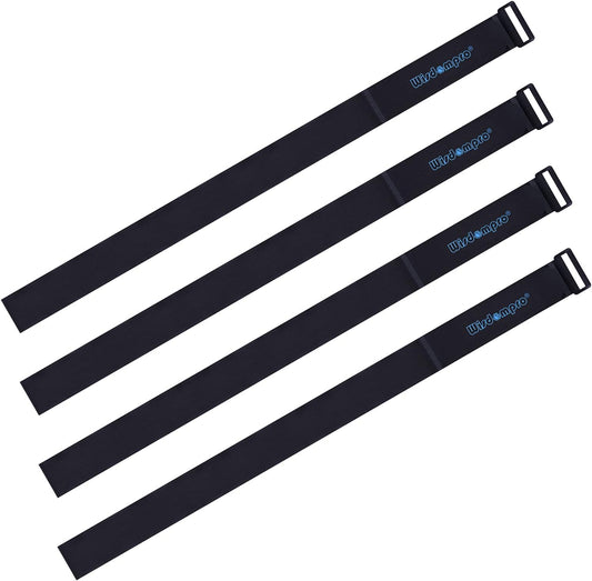 Extra Large 4 Pack 2 x 60 Inches Hook and Loop Strap, Reusable Fastening Cable Tie Down Straps by Wisdompro - Reusable, Durable Functional Cinch Cable Straps for Your Home, Office, Workspace