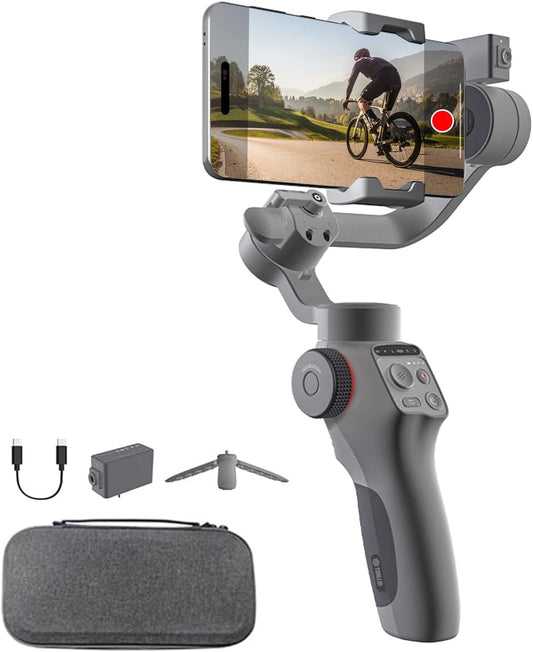 TOALLIN Gimbal Stabilizer for Smartphone, 3-Axis Phone Gimbal with AI Tracking, Gesture Control, Long Battery Life Stabilizer for iPhone & Android, Video Recording, Streaming, Travel Vlogging