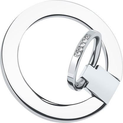 Magnetic Phone Grip for MagSafe, EI Sonador Magnet Phone Ring Holder, Removable, Compatible with iPhone 14 Plus 13 12 Pro Max Mini (Diamond Silver)