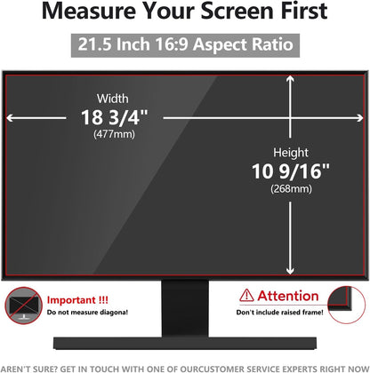 21.5 Inch Computer Privacy Screen Shield [2 Pack] for 16:9 Widescreen Desktop Monitor - Anti-Glare Blue Light Privacy Filter and Anti Spy Privacy Screen Protector Film