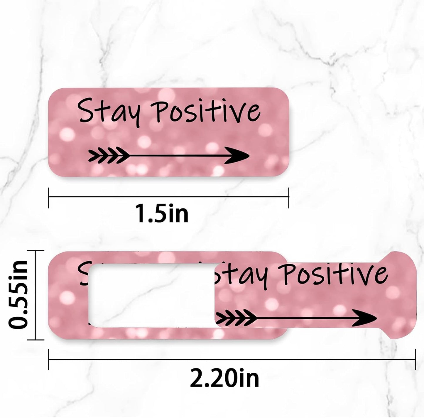 Webcam Cover, 3 Pieces, Laptop Camera Cover, Privacy Shielding Capacity is Twice as Big as The Traditional, Suitable for Computer Mobile Phones, laptops, Tablets and so on (Stay Positive)