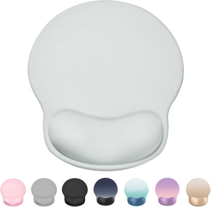 Ergonomic Mouse Pad Wrist Support, Comfortable Mouse Pad Wrist Rest, Relieve Wrist Pain Gel Mouse pad, Non-Slip Rubber Base Mousepad for Laptop, Computer, Prefect for Office(Light Gray