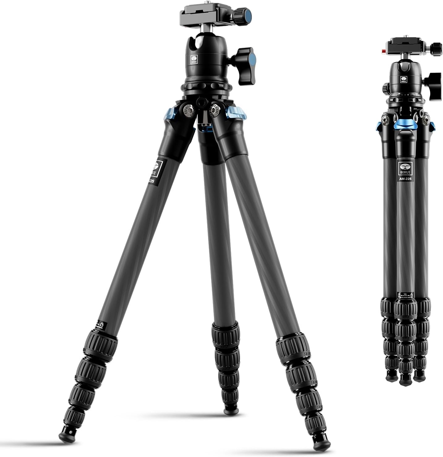 SIRUI Carbon Fiber Travel Tripod - Lightweight Only 0.93kg，Compact Tripod with 360° Panorama Ball Head Quick Release Plate, Max Height 50.2", Max Load 6kg for Camera, DSLR