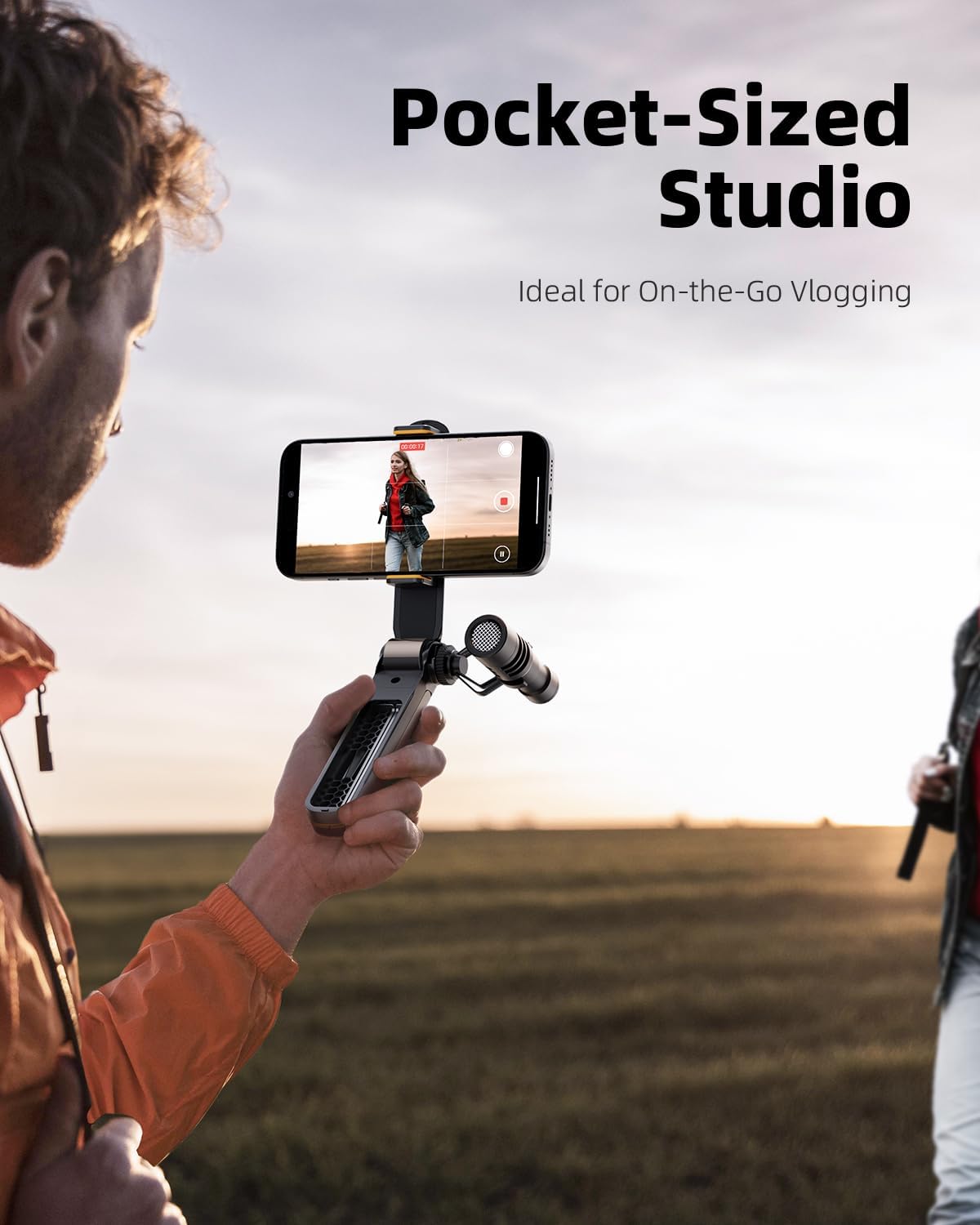 TODI Phone Tripod, Foldable Mini Desk Stand with 360° Phone Holder & Cold Shoe, Pocket Travel Tripod for iPhone, Portable Selfie Stick Handle Grip Compatible with iPhone/Android