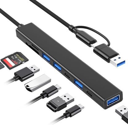 VIENON 8 in 1 USB C Hub With SD Card Reader, USB 3.0/2.0 Ports, USB-C Adapter for Laptop, MacBook, iPad Pro, iMac - Aluminum