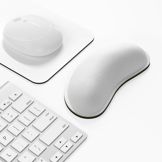 Dapesuom Mouse Wrist Rest, Ergonomic Memory Foam Mouse Wrist for Computer Desk Mats Support, Hand Rest Pad Cushion for Gaming, Office, Laptop, Men, Women, Pain Relief & Easy Typing, Ivory White