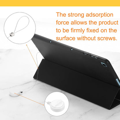 MECCANIXITY 1.8 ft Retractable Cable Lock with Latch Remote Control Security Lock with Adjustable Cord Tether Anti Theft for Laptop, TV, 200g, White, 4 Pack