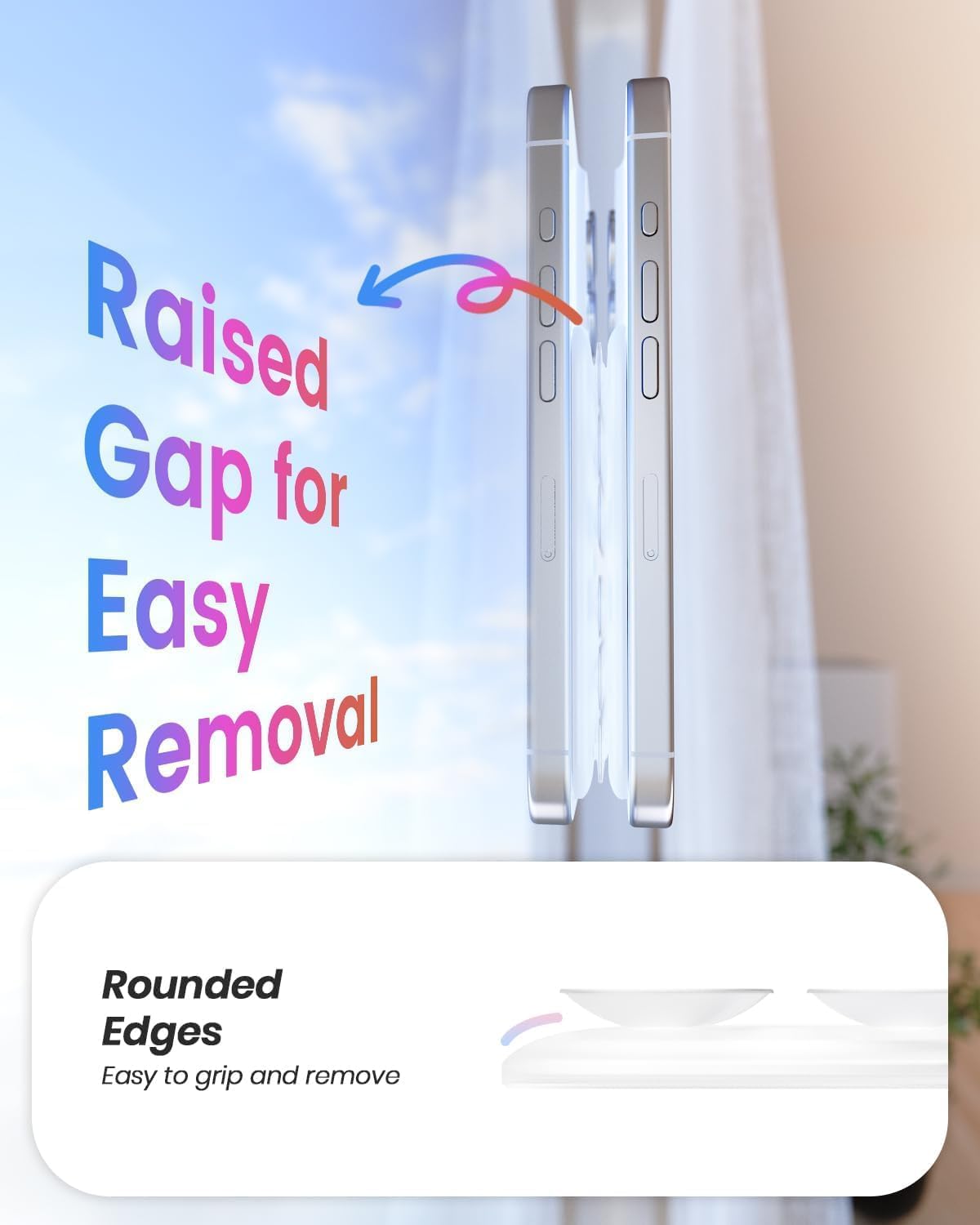 Klearlook 2PCS Magnetic Suction Phone Mount for MagSafe Case, Sticky Phone Grip Holder for iPhone, Removable Hands-Free Selfie/Video for TikTok Influencers, Women Girl Teen Gift, Transparent