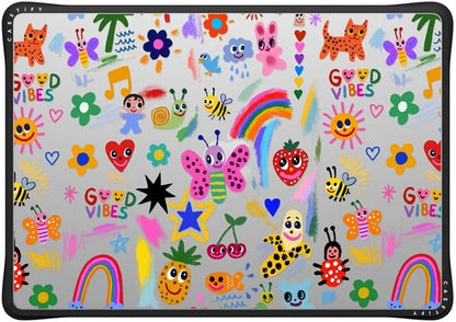 CASETiFY Impact MacBook Air 15" (M2-M4) Case [Cushioned Impact Corners/Scratch-Resistant/Anti-Slip Grip] - Good Vibes - Clear Black