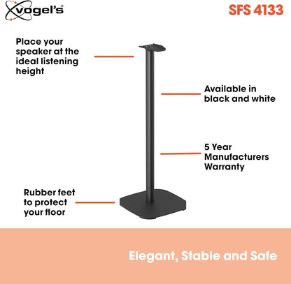 Vogel's SFS 4133 Speaker Floor Stand for Sonos ERA 300, Cable Inlay System, Height: 32,3 inch (82 cm), Exceptionally Stable, Black, 1 Floor Stand