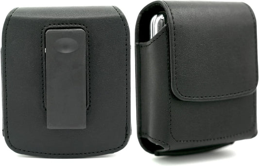 BECPLT for Galaxy Z Flip7 /6/5/4/3 Z Flip 5G Case 360 Rotating Leather Pouch Belt Case Holster for Motorola Razr 40 Ultra /40 Motorola Razr 5G Razr 2022/2019 -Black