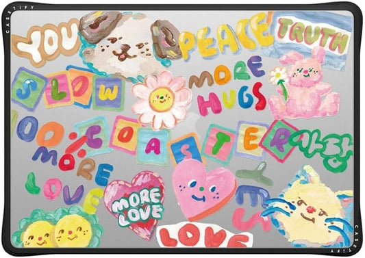 CASETiFY Impact MacBook Air 15" (M2-M4) Case [Cushioned Impact Corners/Scratch-Resistant/Anti-Slip Grip] - SLOWCOASTER Sticker - Clear Black