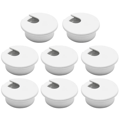 Desk Grommet 2" (50 mm), Desk Cord Hole Cover, Cable Grommet ABS Plastic, Desk Hole Grommet for Office and Home Table Cable, Detachable Cable Cord Organizer (White 8 Pcs)