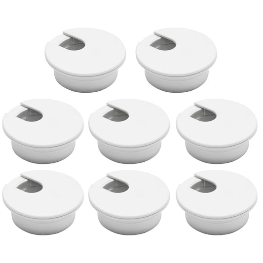 Desk Grommet 2" (50 mm), Desk Cord Hole Cover, Cable Grommet ABS Plastic, Desk Hole Grommet for Office and Home Table Cable, Detachable Cable Cord Organizer (White 8 Pcs)
