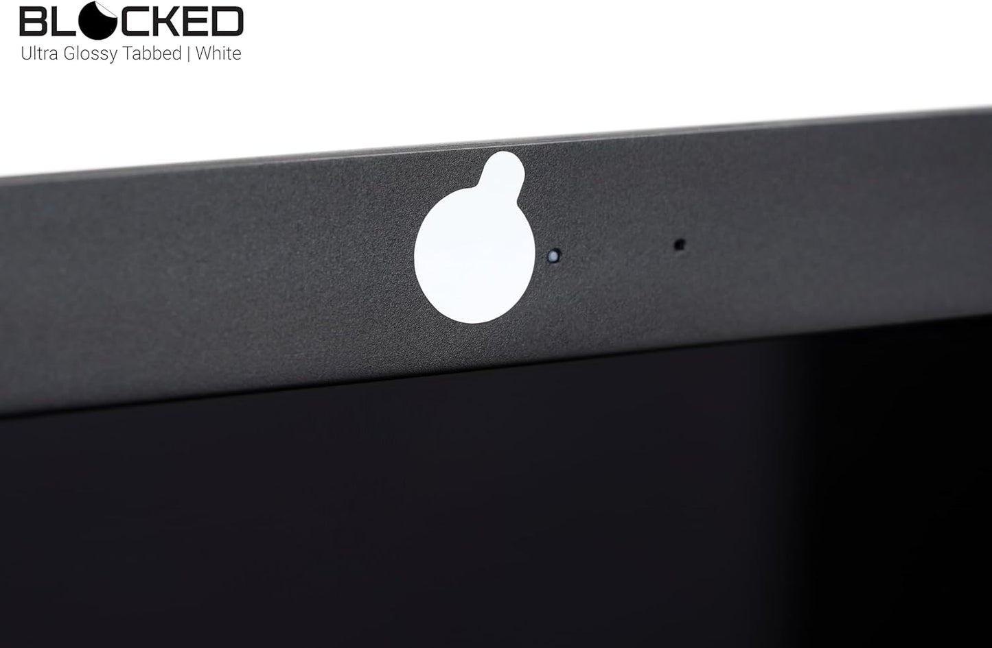 BLOCKED Stackable Webcam/Camera Vinyl Covers | 57 TabbedLow-Tack Restickable Webcam Sticker | Multiple Sizes | White 57-Pack Tabbed (Ultra Glossy)