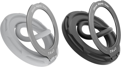 OPSO Magnetic Phone Ring Holder for MagSafe, 360 Degree Rotation Silicone Finger Ring Grip Stand Holder, Adjustable Kickstand, Compatible with iPhone 16 15 14 13 12/Pro/Max, Samsung and All Smartphone