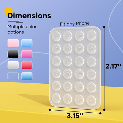 Silicone Phone Sticky Grip, Suction Phone Case Mount for iPhone and Android, Hands-Free Sticky Cell Phone Grip, Mobile Fidget Mirror Holder for Selfies and Videos