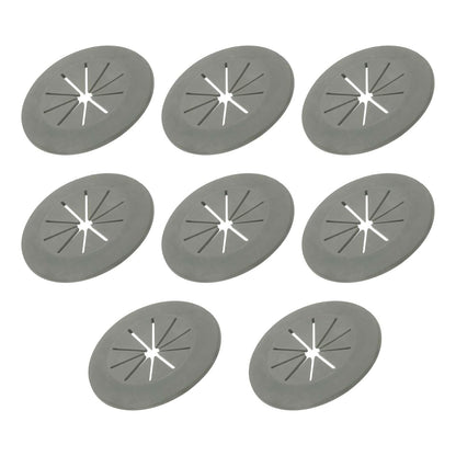 PATIKIL Desk Grommet 1-9/16", 8 Pcs Round Cable Grommet Cord Hole Cover with Adhesive Tape Flexible Table Wire Organizer for Office Home Table Countertop, Gray