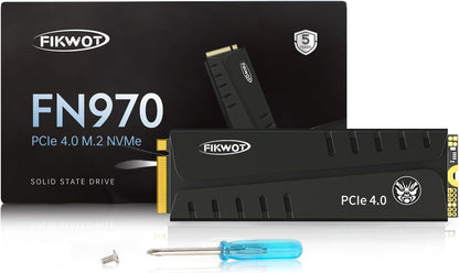 FN970 2TB M.2 2280 PCIe Gen4 x4 NVMe 1.4 Internal Solid State Drive with Heatsink - Speeds up to 7,400MB/s, Configure DRAM Cache, Compatible PS5 Internal SSD