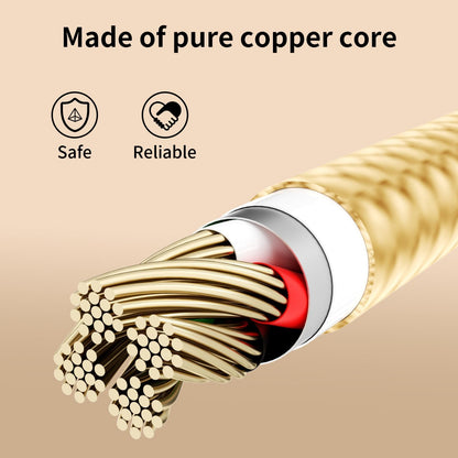 USB C Multi Charging Cable [2Pack 4FT], 3 in 1 Charging Cable Nylon Braided USB-C Multiple Charger Cord with Type-C, Micro USB and IP Port for Cell Phones and More (Golden)